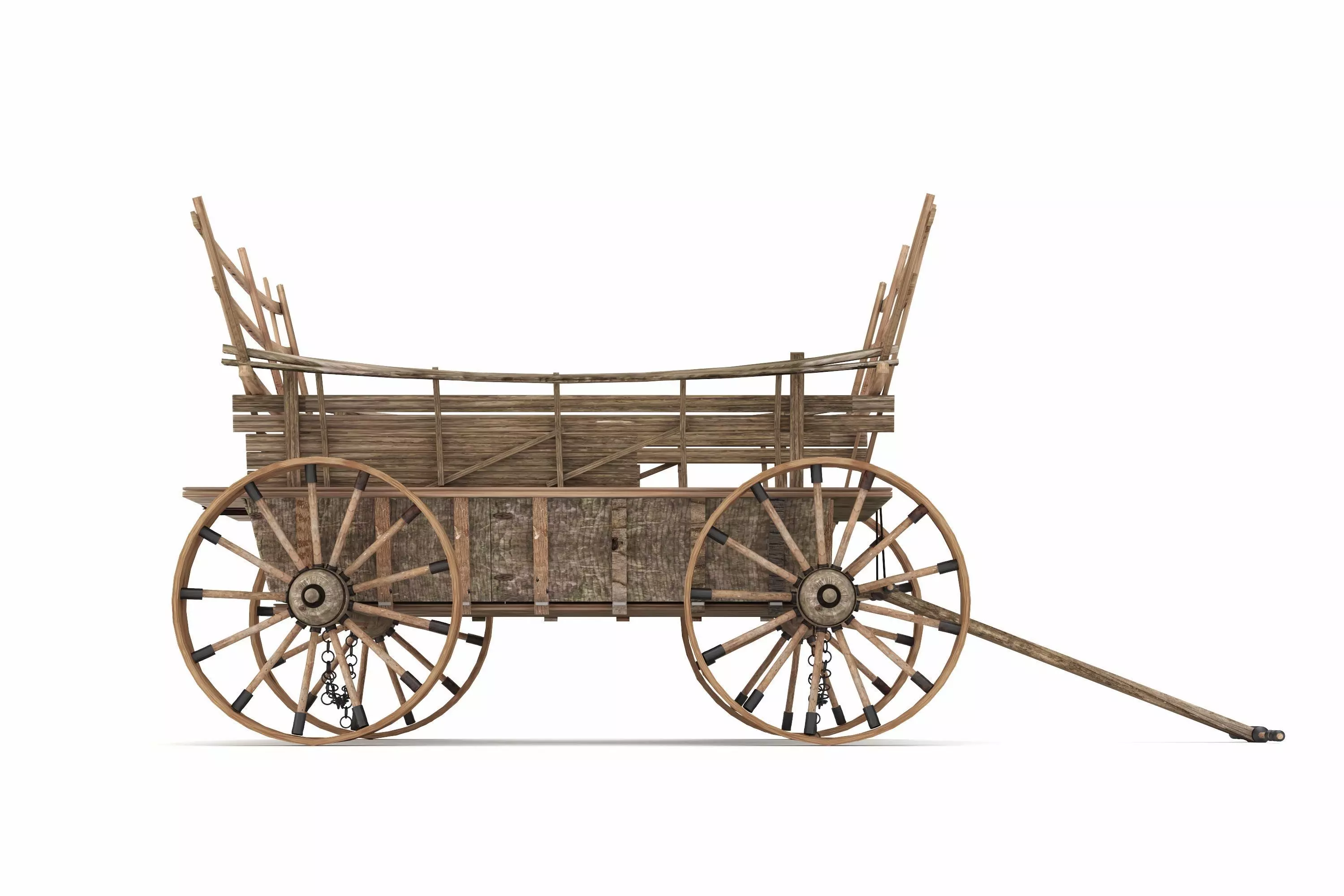 Old Wooden Cart 3D model