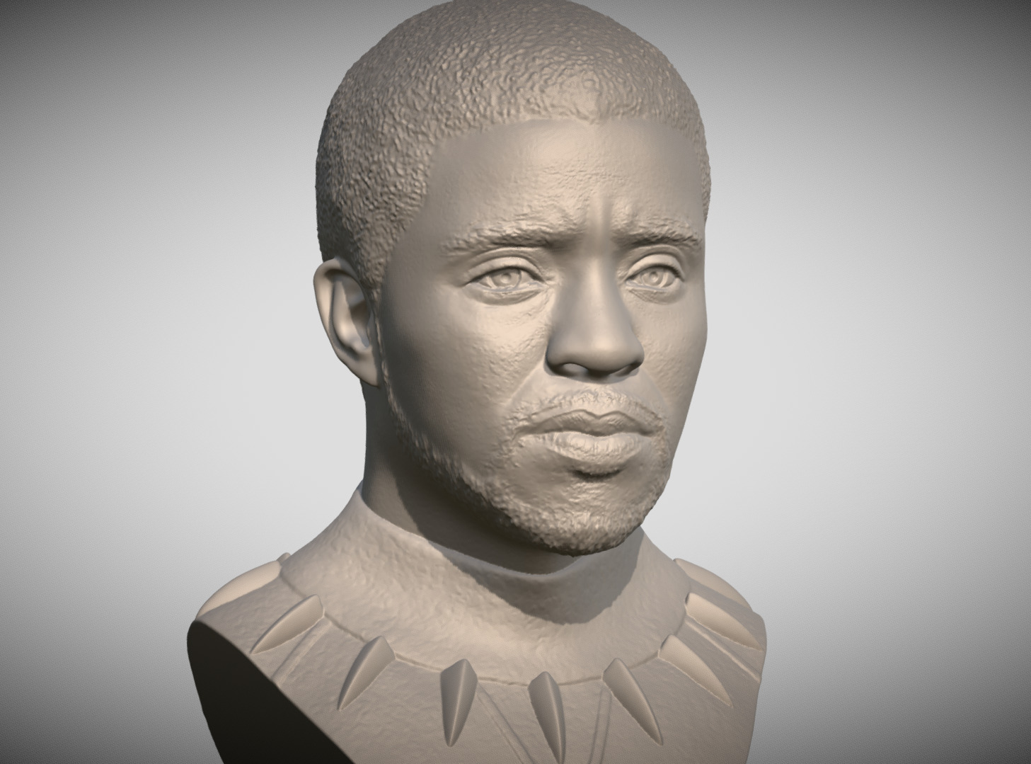 Chad Boseman Black Panther bust 3D printing ready stl obj 3D print model_3
