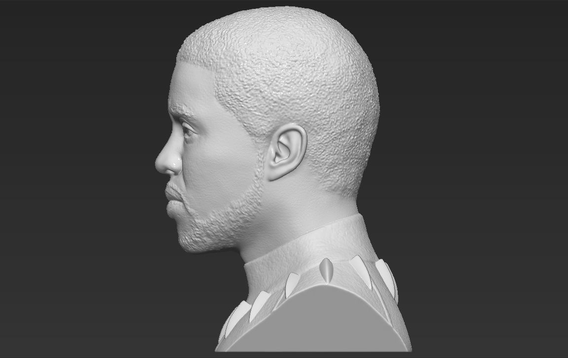 Chad Boseman Black Panther bust 3D printing ready stl obj 3D print model_9