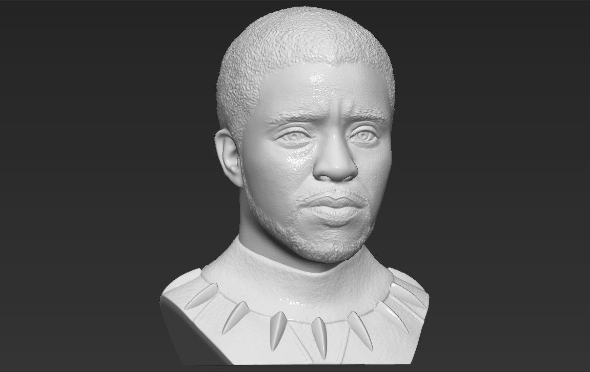 Chad Boseman Black Panther bust 3D printing ready stl obj 3D print model_16