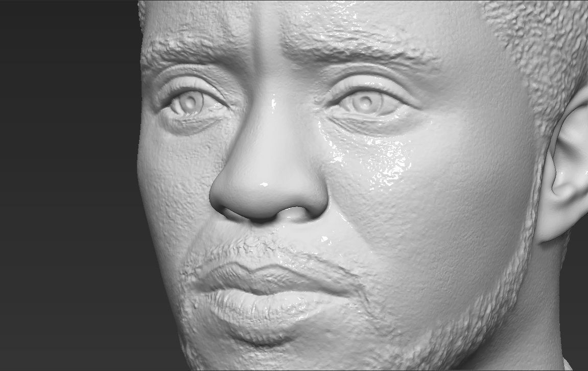 Chad Boseman Black Panther bust 3D printing ready stl obj 3D print model_23