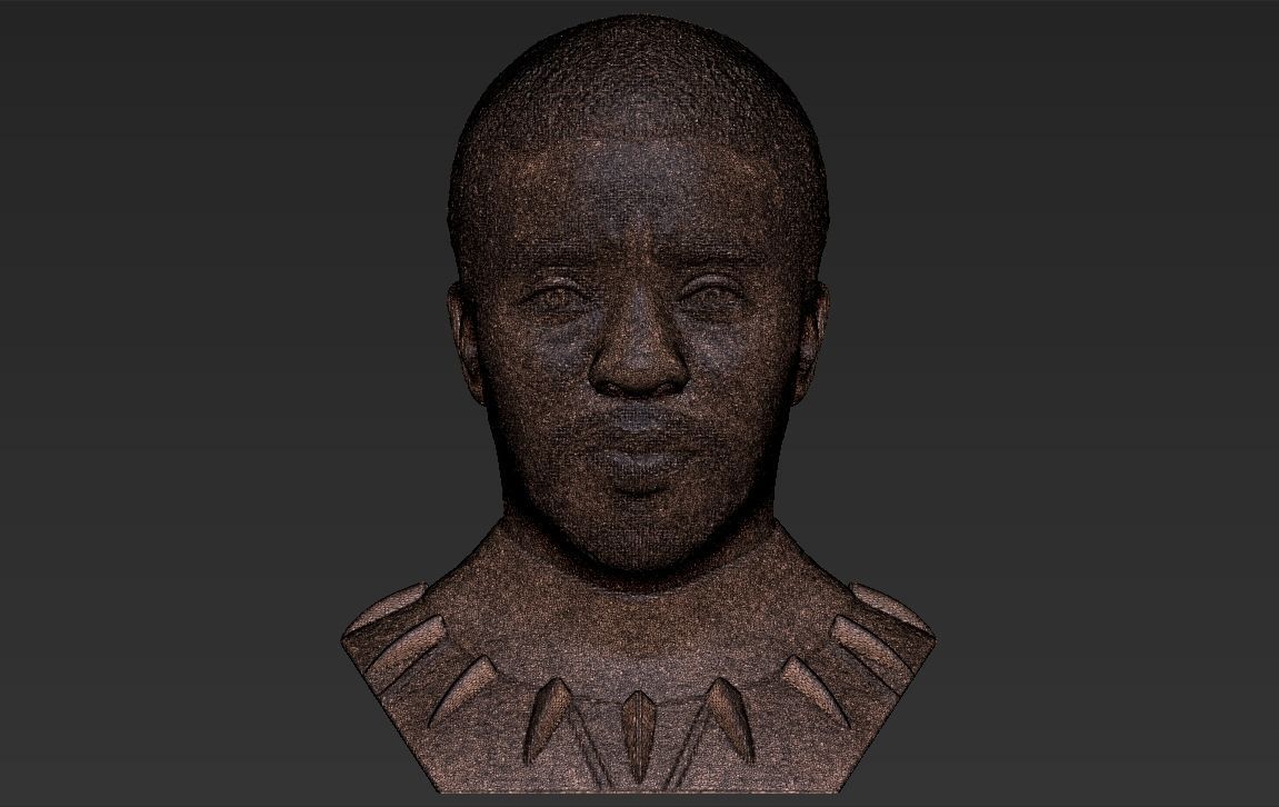 Chad Boseman Black Panther bust 3D printing ready stl obj 3D print model_31