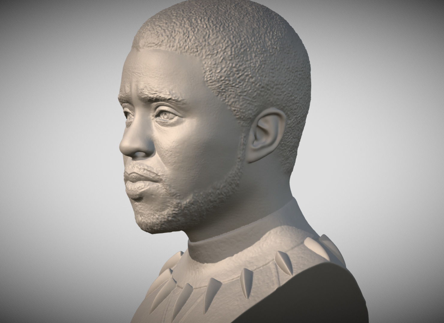 Chad Boseman Black Panther bust 3D printing ready stl obj 3D print model_4