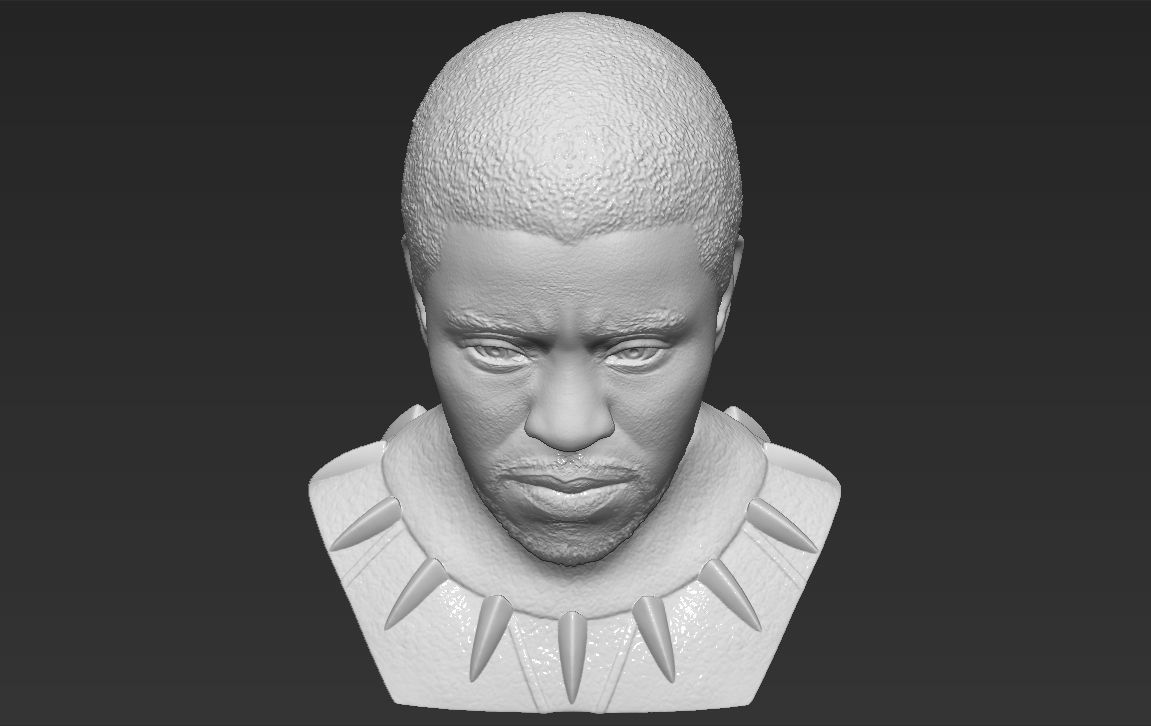Chad Boseman Black Panther bust 3D printing ready stl obj 3D print model_20