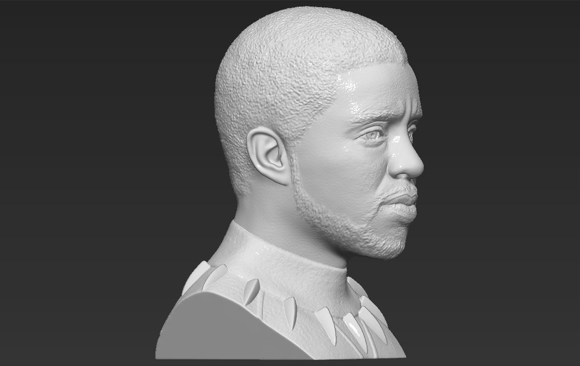 Chad Boseman Black Panther bust 3D printing ready stl obj 3D print model_14
