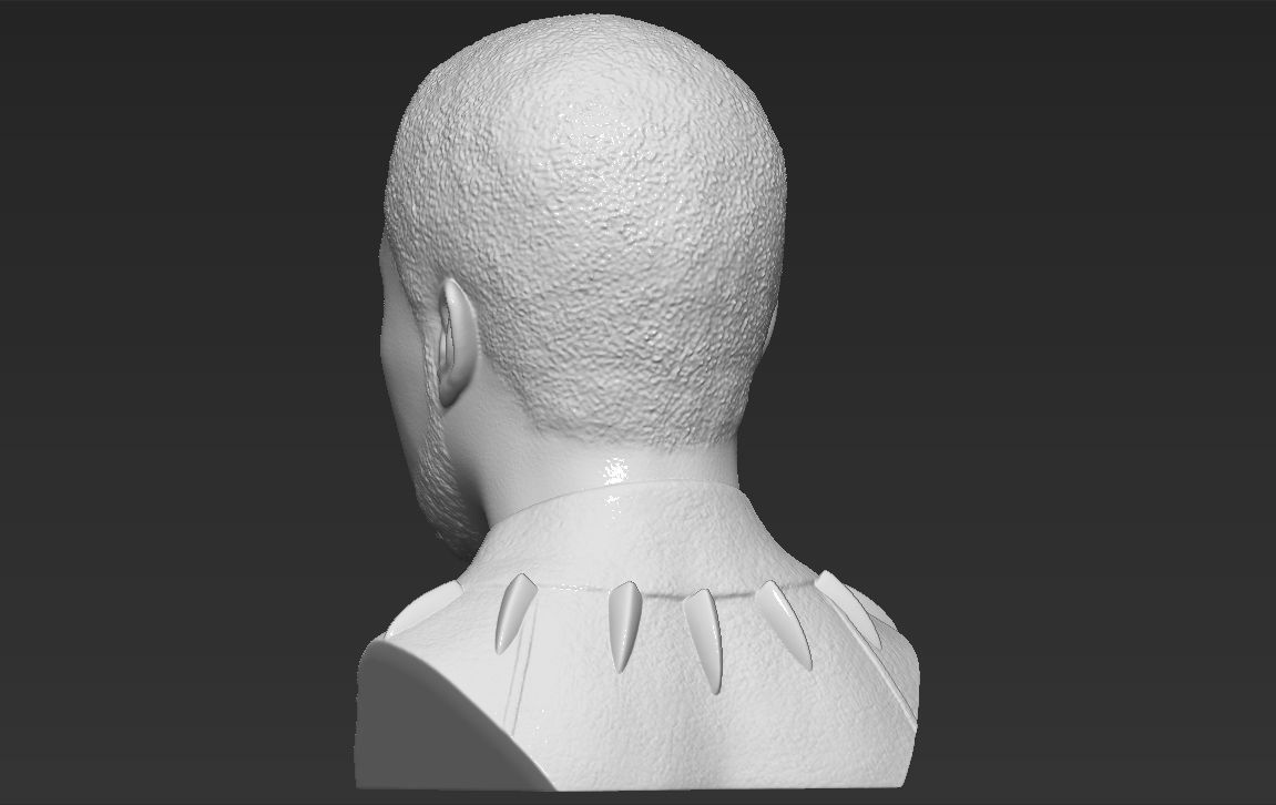 Chad Boseman Black Panther bust 3D printing ready stl obj 3D print model_10
