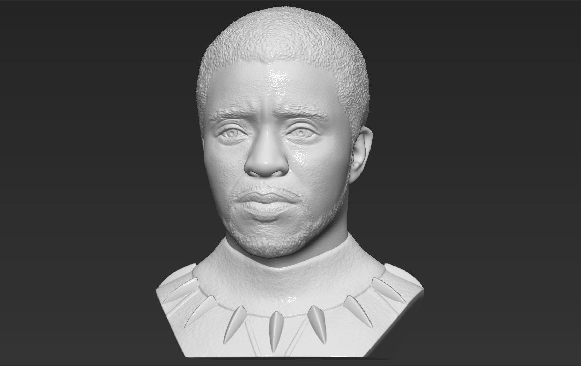 Chad Boseman Black Panther bust 3D printing ready stl obj 3D print model_6
