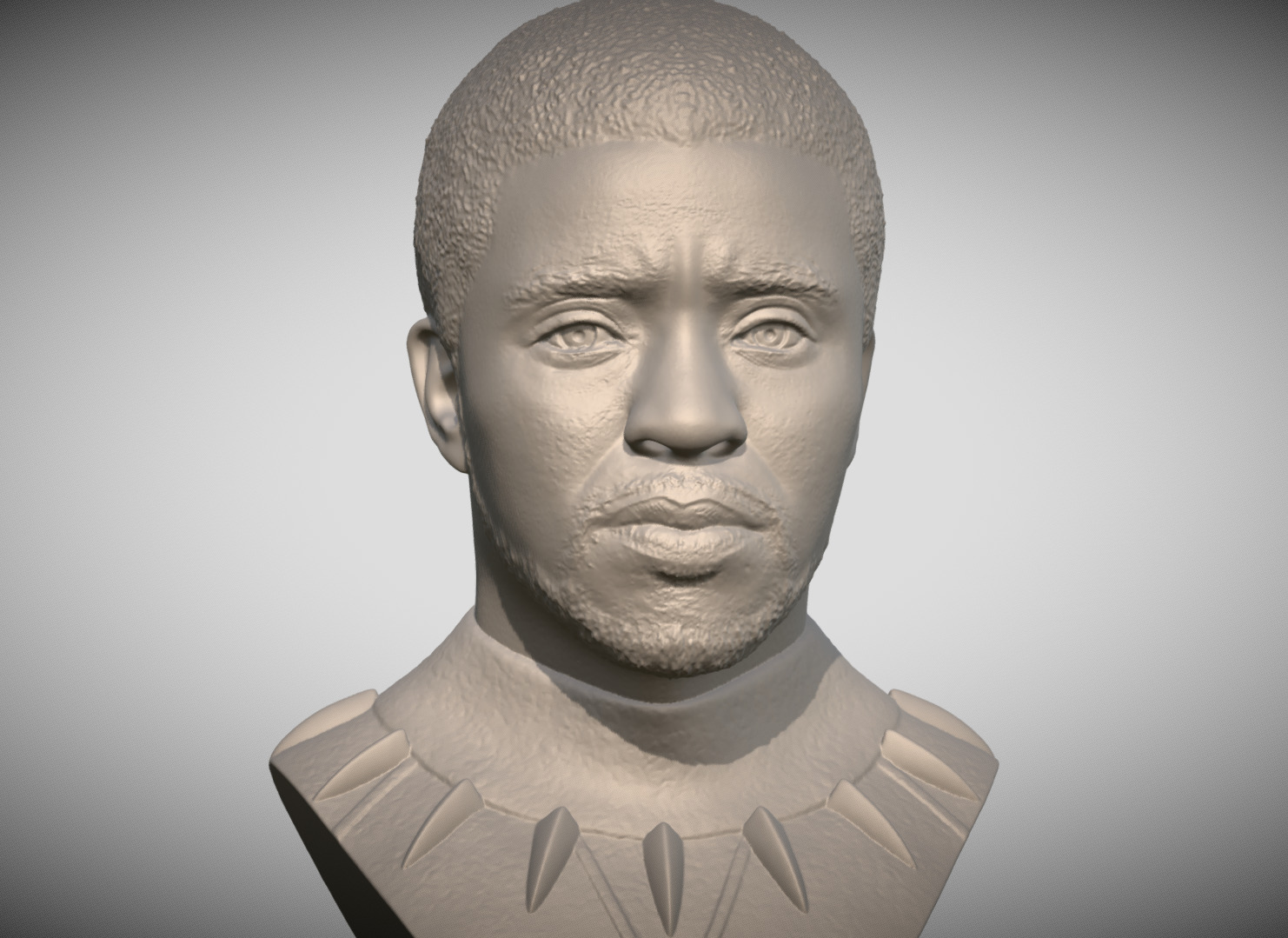 Chad Boseman Black Panther bust 3D printing ready stl obj 3D print model_1