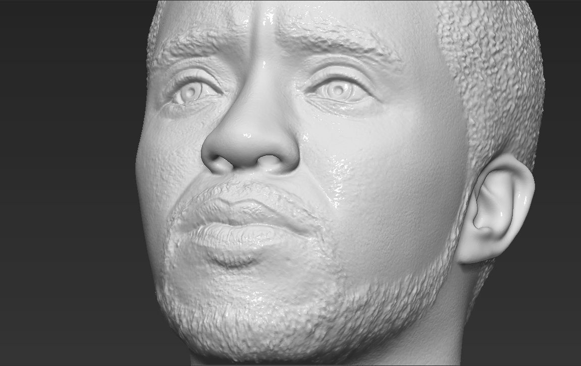 Chad Boseman Black Panther bust 3D printing ready stl obj 3D print model_26