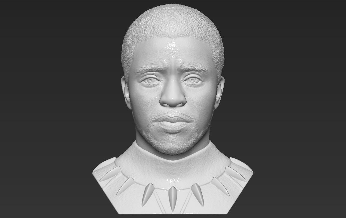 Chad Boseman Black Panther bust 3D printing ready stl obj 3D print model_5