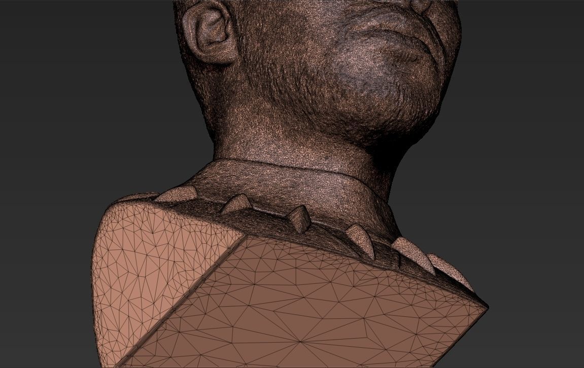 Chad Boseman Black Panther bust 3D printing ready stl obj 3D print model_34