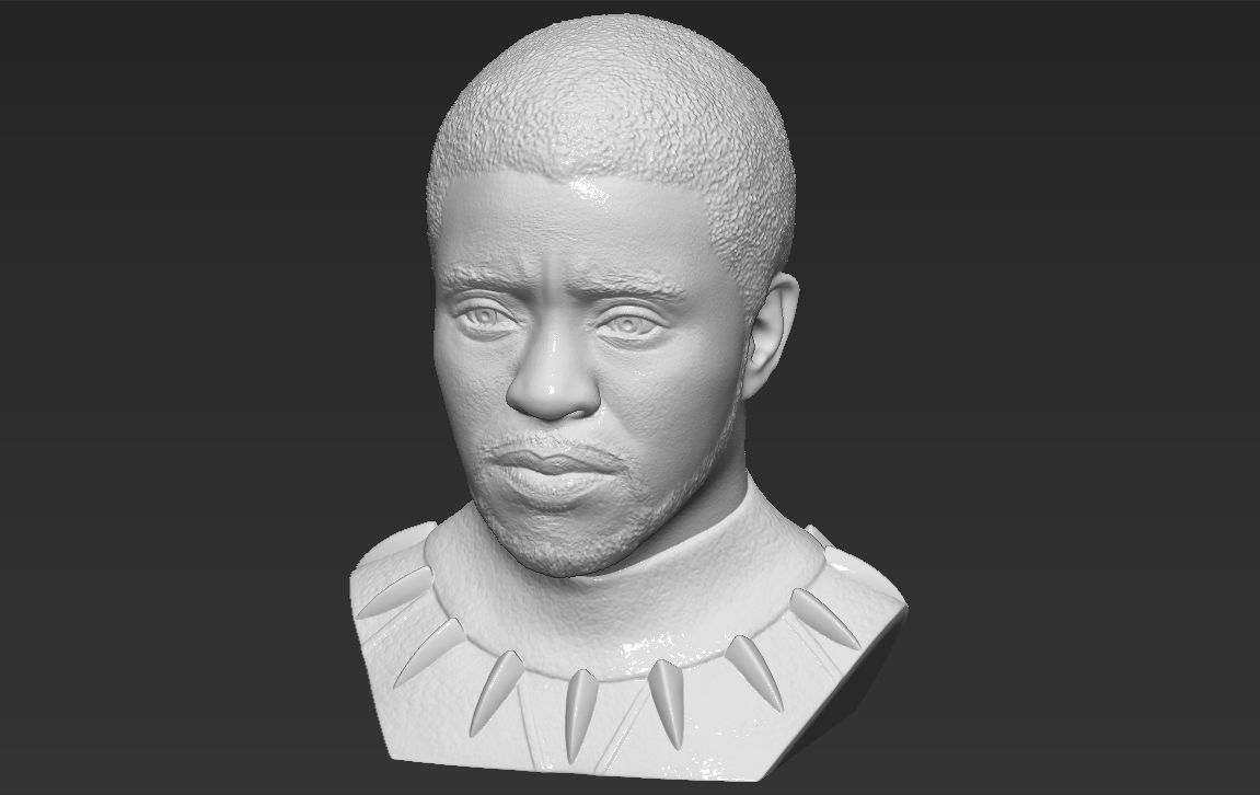 Chad Boseman Black Panther bust 3D printing ready stl obj 3D print model_19