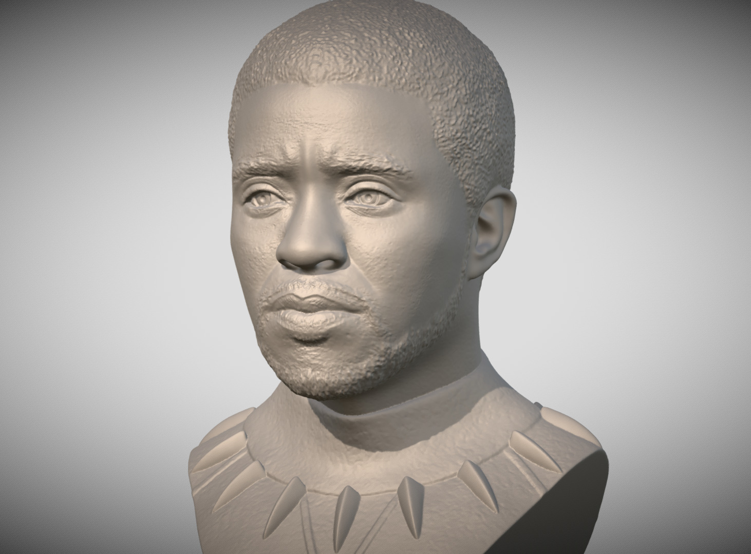 Chad Boseman Black Panther bust 3D printing ready stl obj 3D print model_2