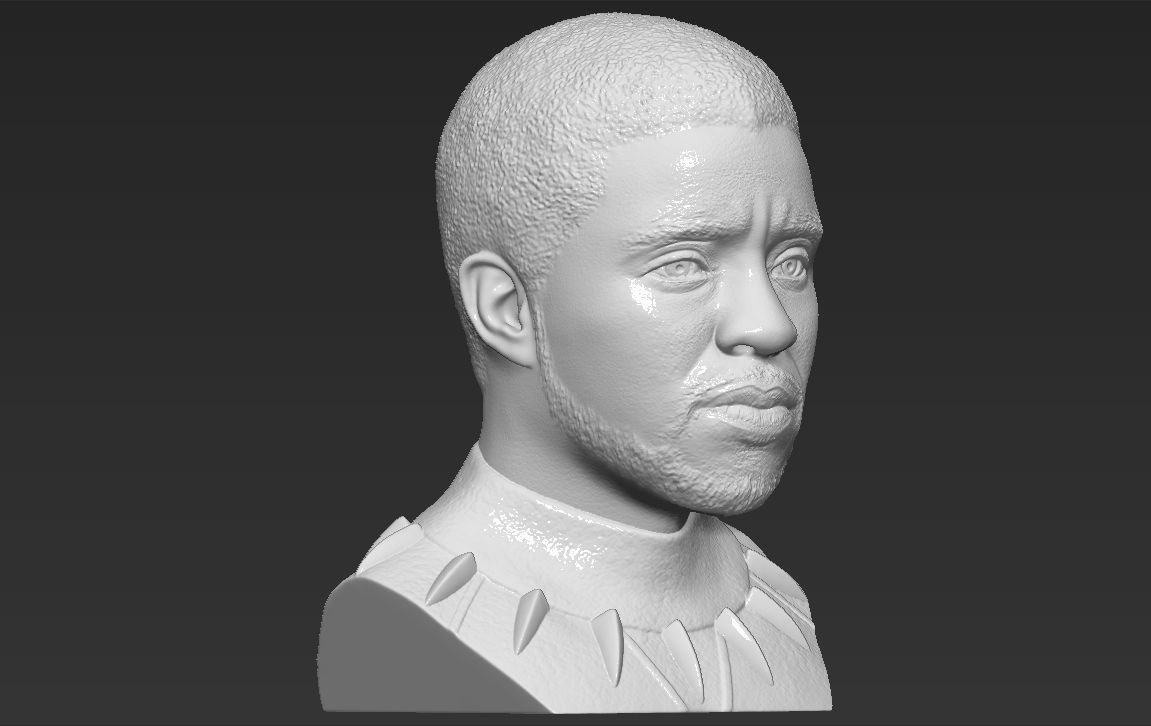 Chad Boseman Black Panther bust 3D printing ready stl obj 3D print model_15