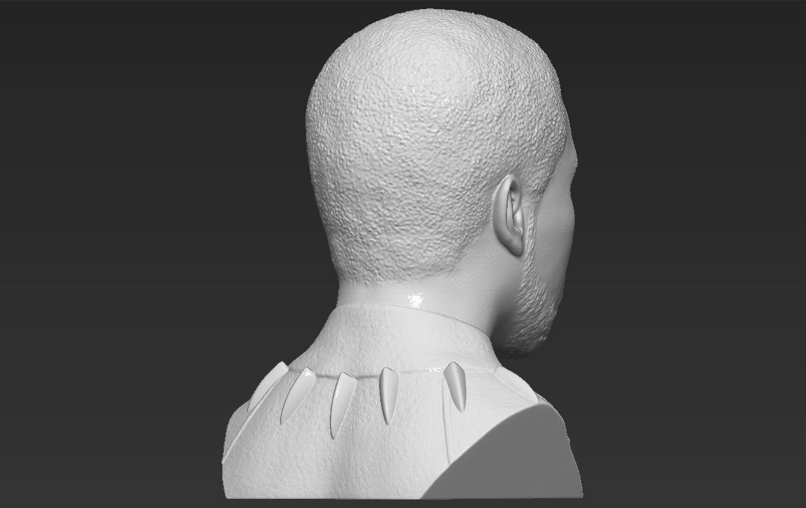 Chad Boseman Black Panther bust 3D printing ready stl obj 3D print model_12