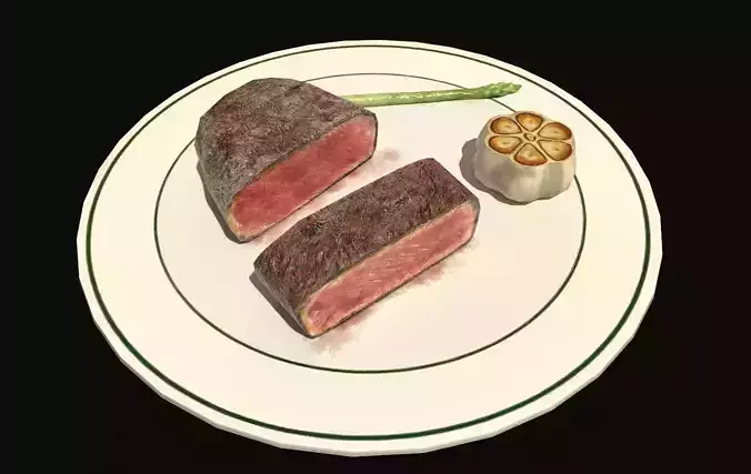 steak piece of on plate