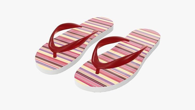 Flip-flops woman summer beach footwear 02 3D model