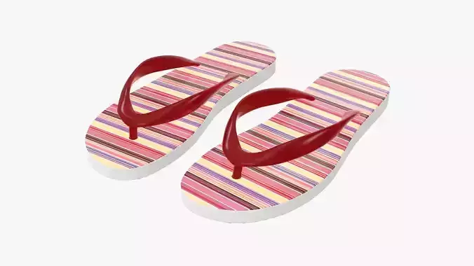 Flip-flops woman summer beach footwear 02 3D model