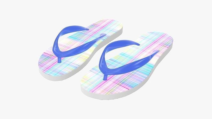 Flip-flops woman summer beach footwear 03 3D model