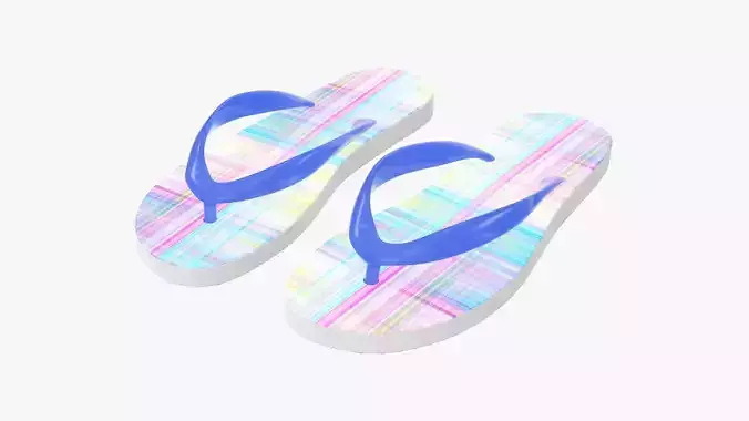 Flip-flops woman summer beach footwear 03 3D model