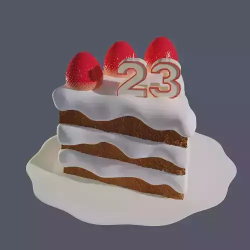 Birthday cake 3D model