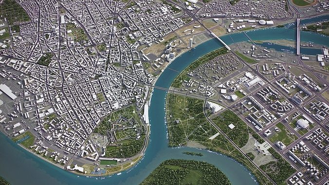 Belgrade Low-poly 3D model 5