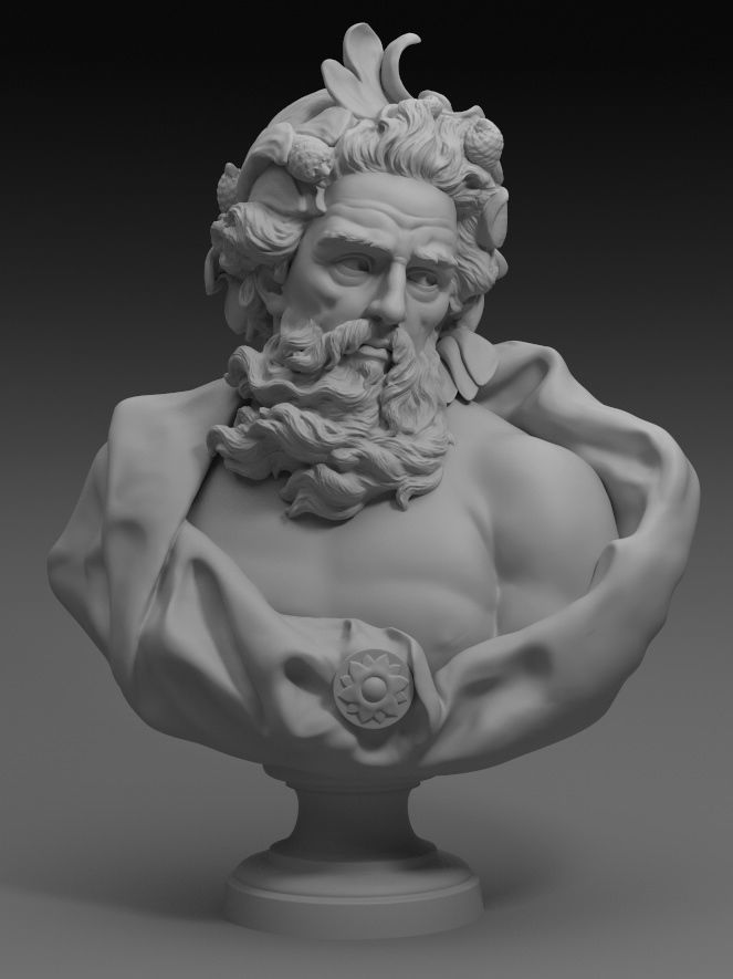 Bust Of Neptune  3D model_6