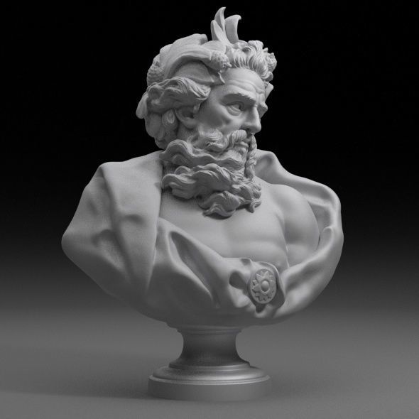 Bust Of Neptune  3D model_5