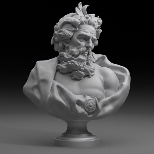 Bust Of Neptune  3D model_4