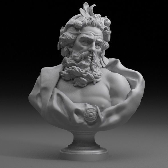 Bust Of Neptune  3D model_3