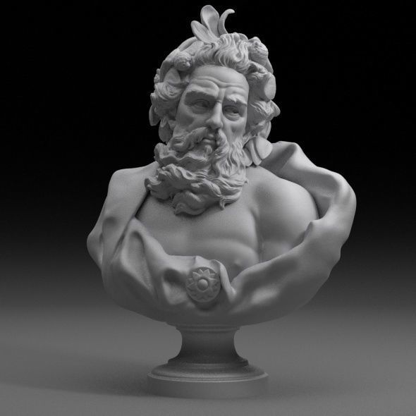 Bust Of Neptune  3D model_2