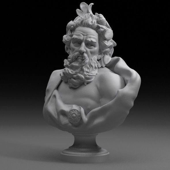 Bust Of Neptune  3D model_1