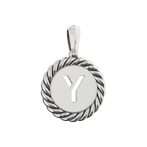 N175 Y sterling silver letter pendant 3D print model