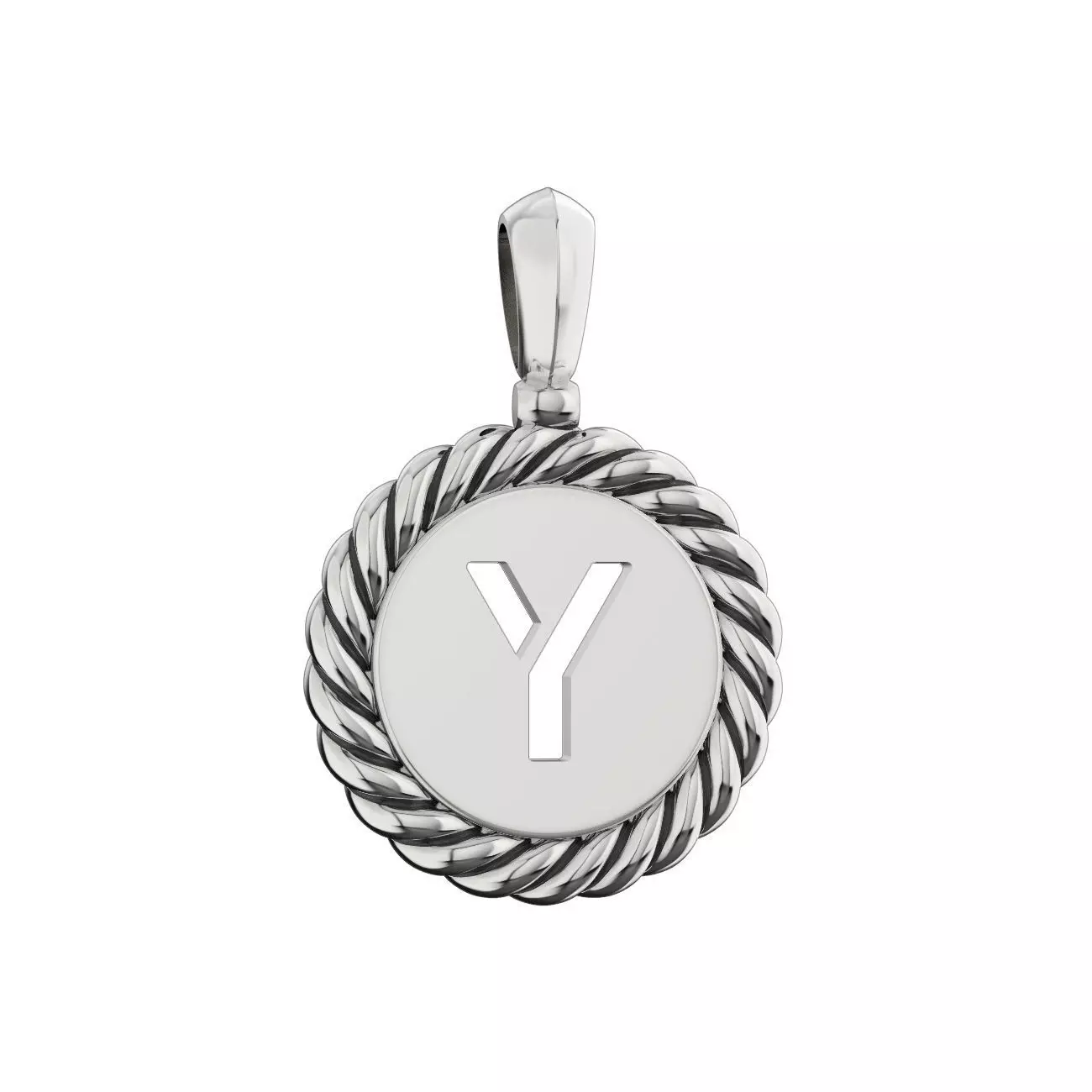 N175 Y sterling silver letter pendant 3D print model_0
