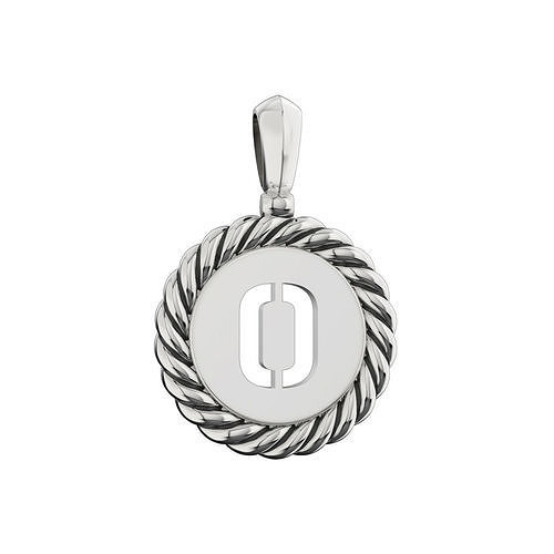 N175 O sterling silver pendant with letter 3D print model