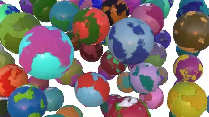125 pcs of Stylized Planet Asset Pack Free 3D model