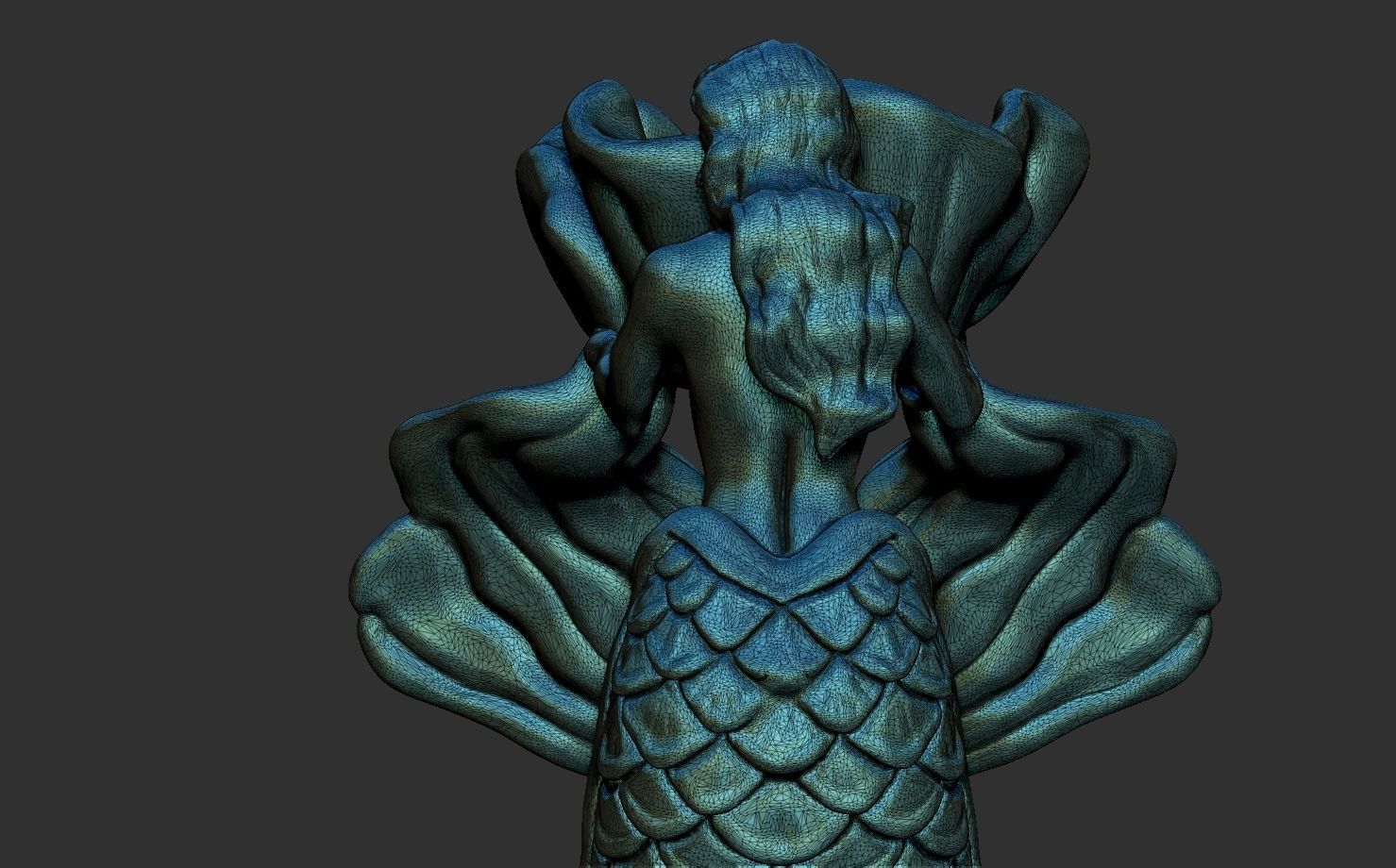 Mermaid flower Ring 3D print model 3D print model_5