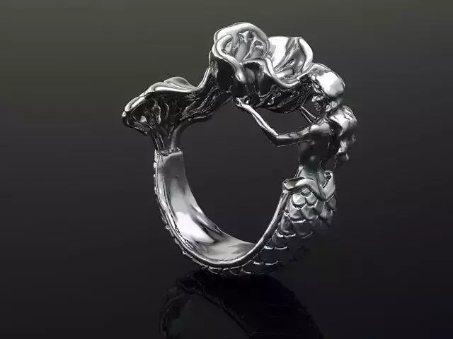Mermaid flower Ring 3D print model 3D print model