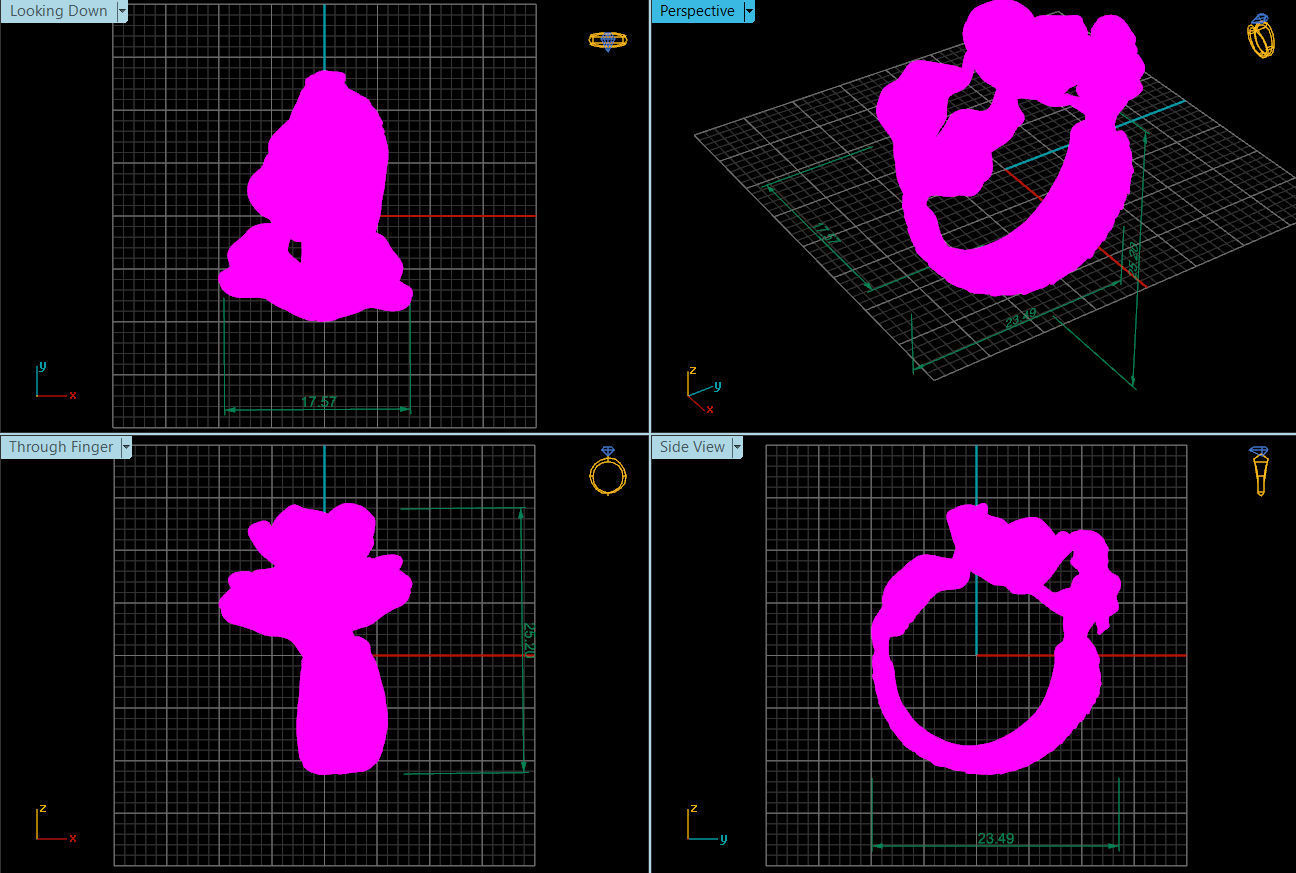 Mermaid flower Ring 3D print model 3D print model_6