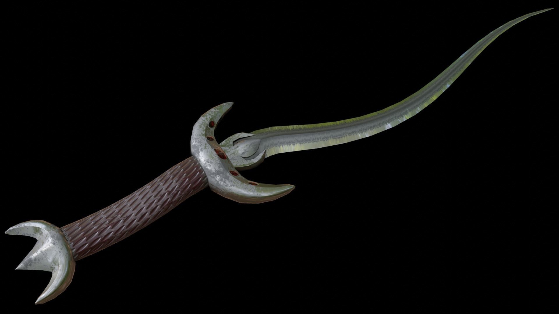 Dagger Curved Low-poly 3D model