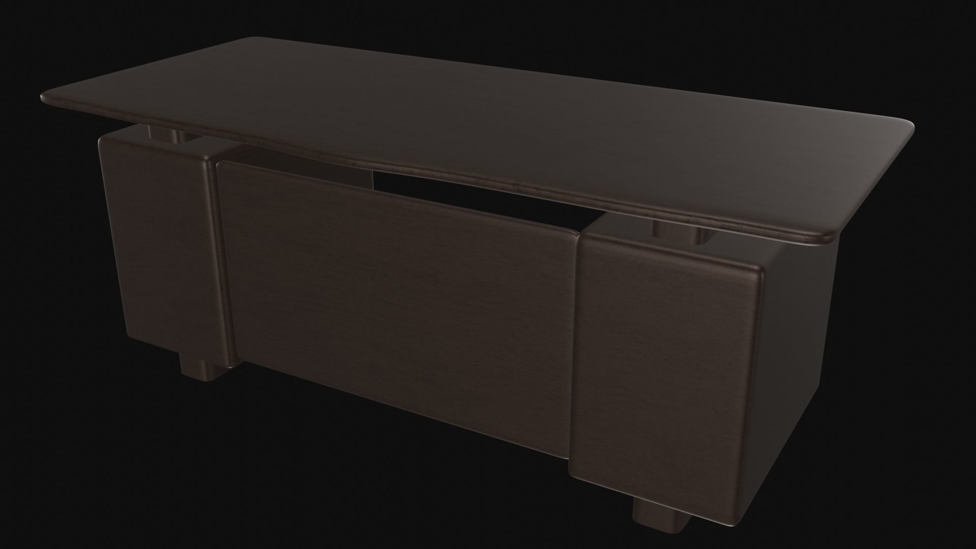 Modern desk Free low-poly 3D model_1