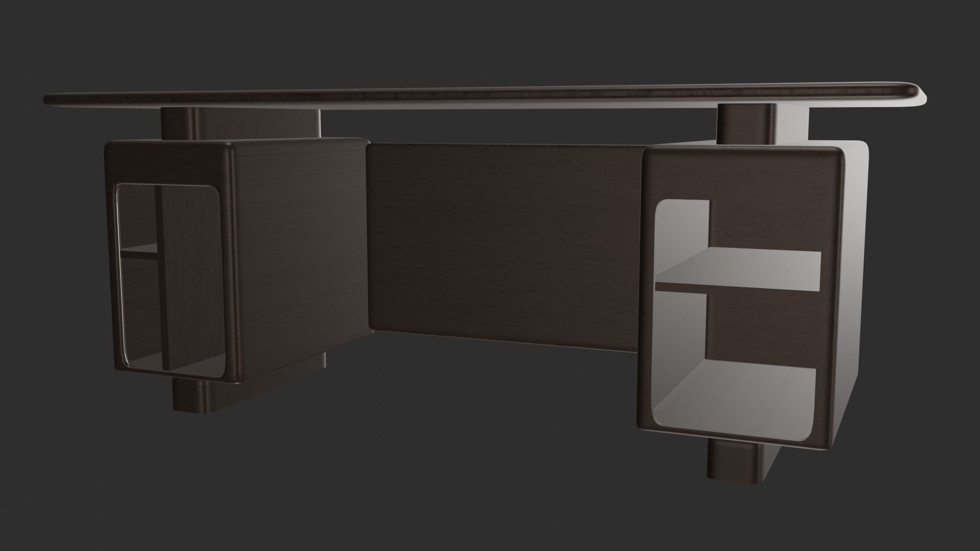 Modern desk Free low-poly 3D model_4