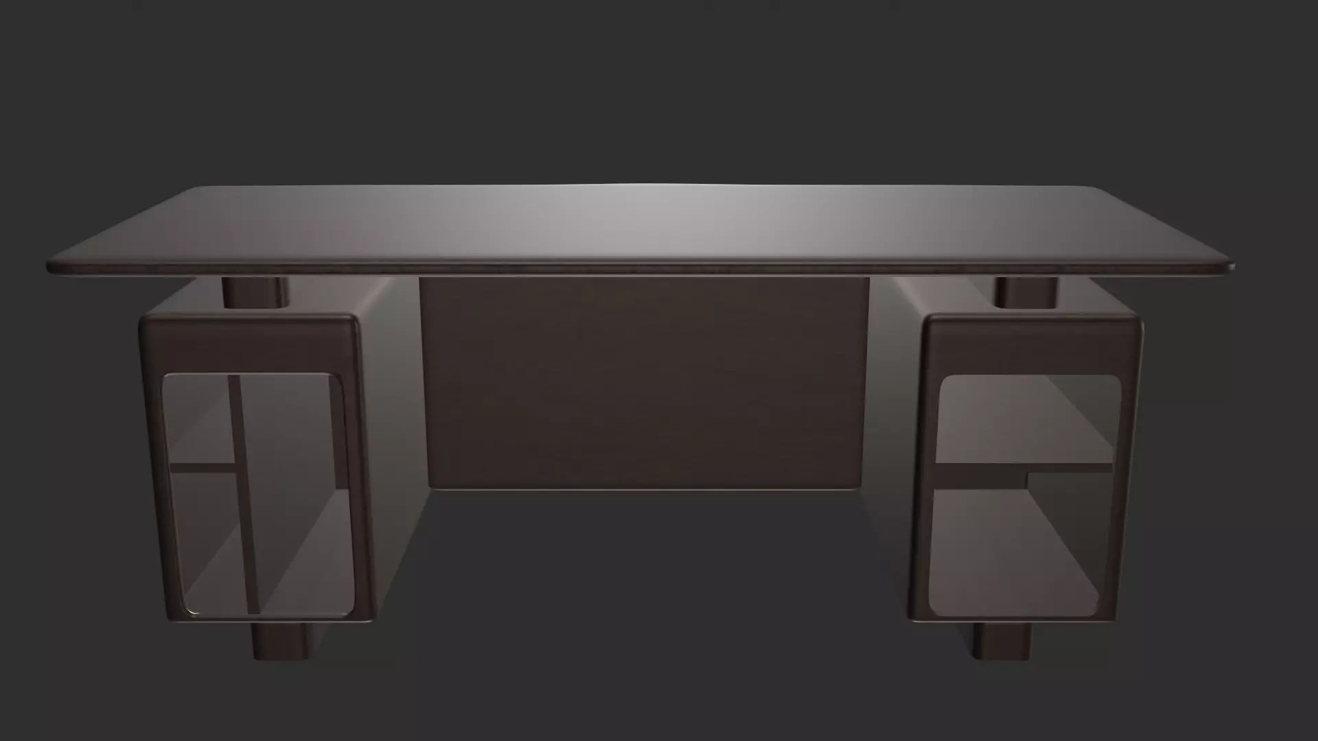 Modern desk Free low-poly 3D model_0
