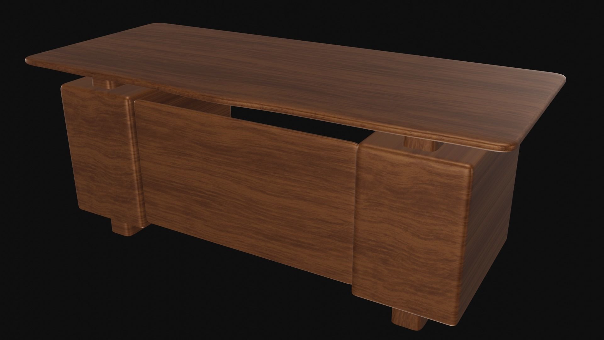 Modern desk Free low-poly 3D model_2