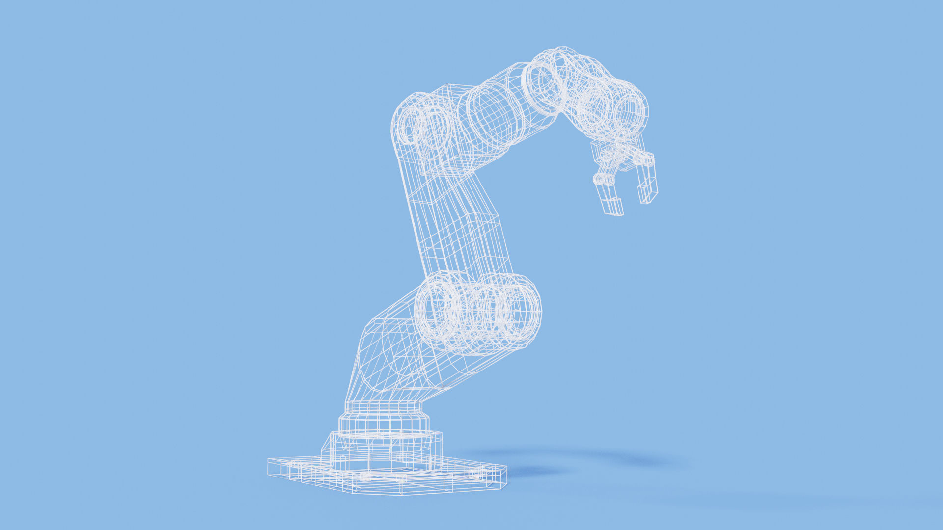 Rigged Robot arm Low-poly 3D model_4