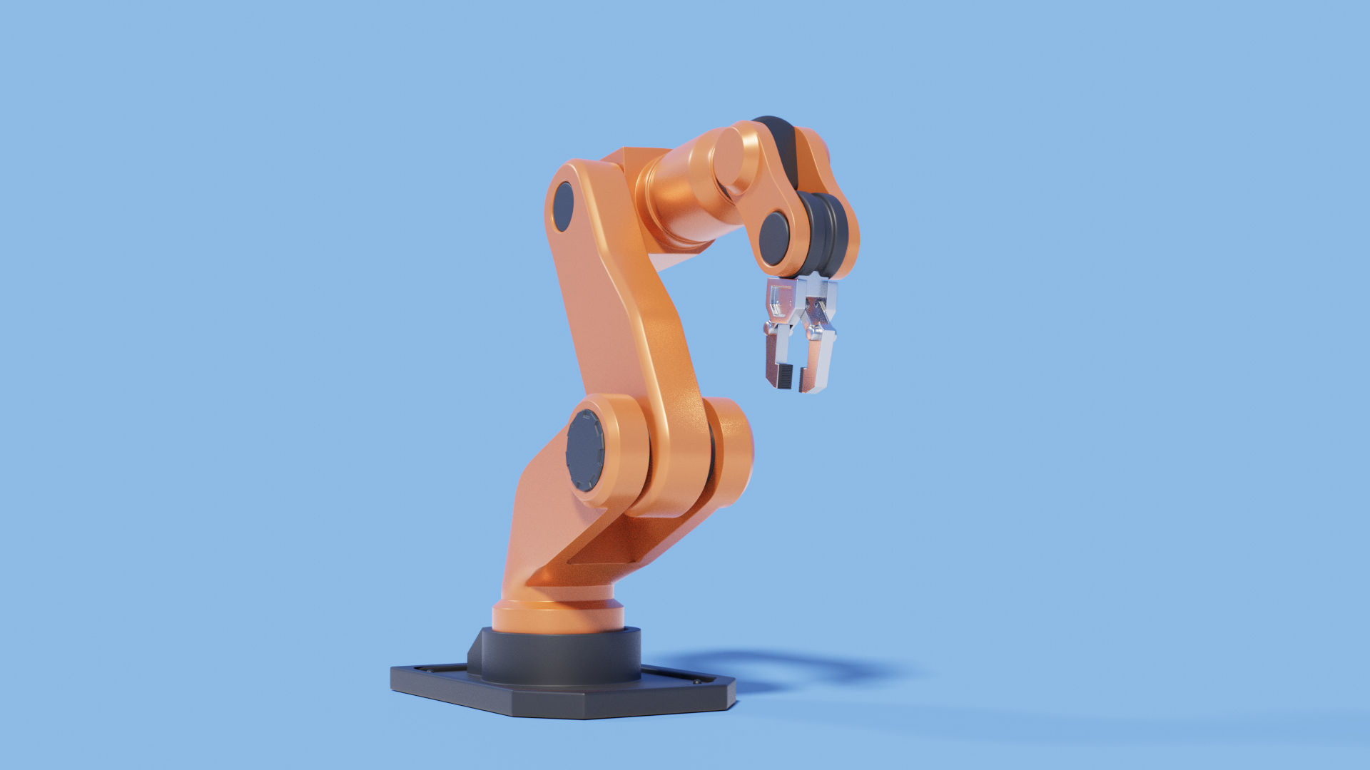 Rigged Robot arm Low-poly 3D model_1