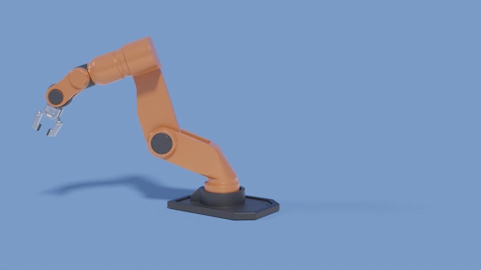 Rigged Robot arm Low-poly 3D model_13