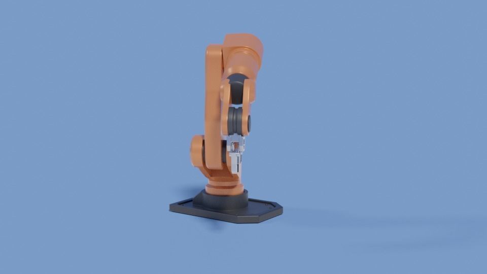 Rigged Robot arm Low-poly 3D model_19