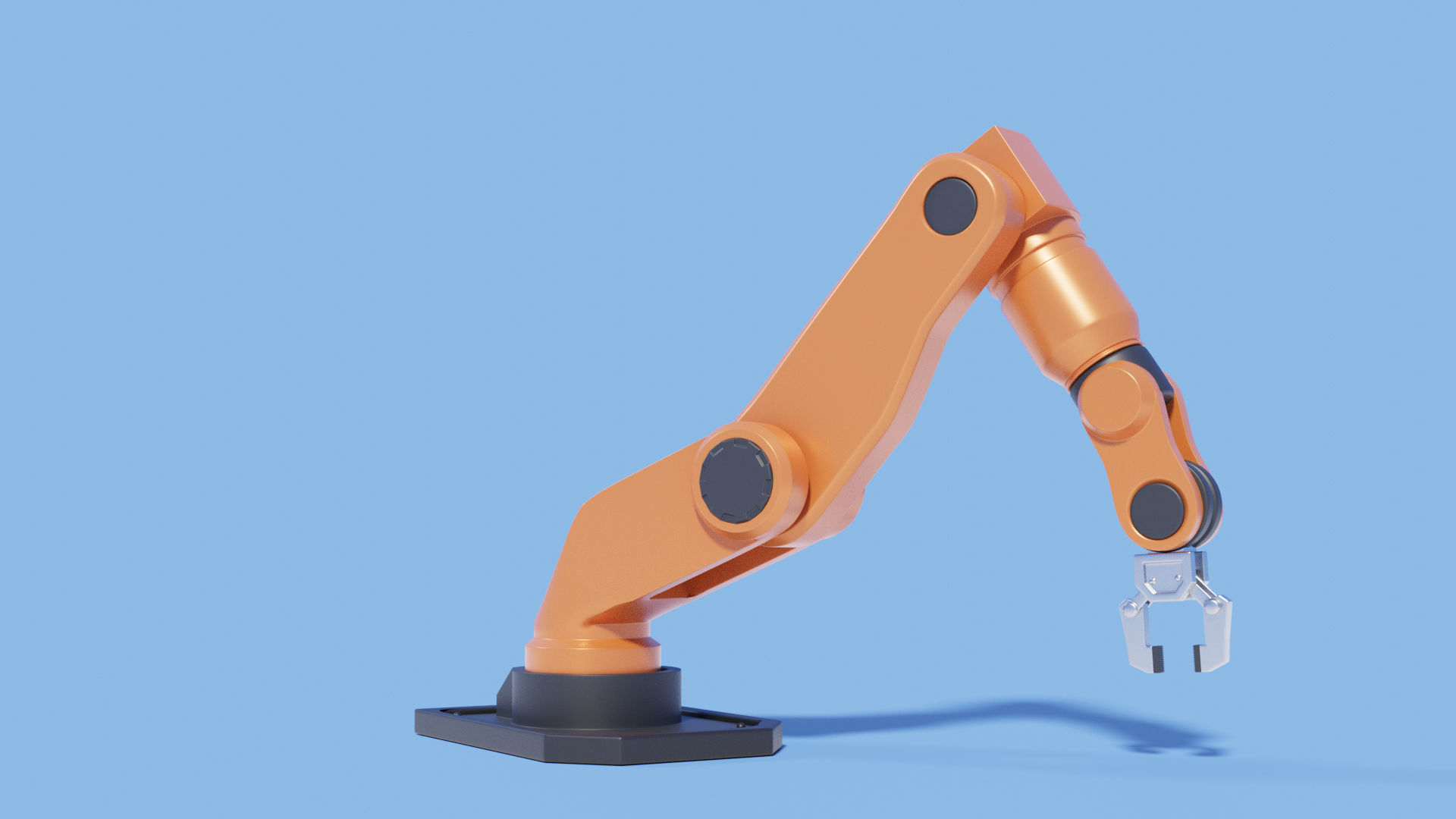 Rigged Robot arm Low-poly 3D model_2