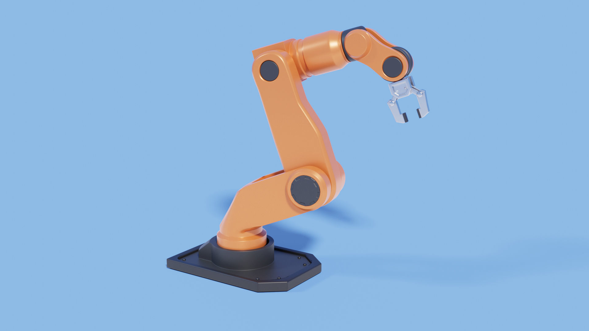 Rigged Robot arm Low-poly 3D model_24